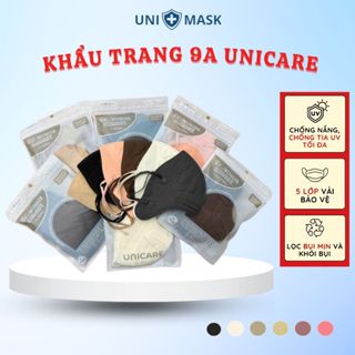 [200 Chiếc] Khẩu trang toàn mặt 9A UNICARE CHÍNH HÃNG kháng khuẩn, chống nắng, chống bụi mịn