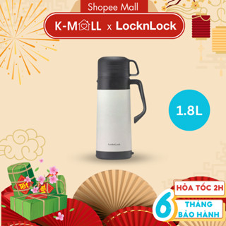 Bình giữ nhiệt LocknLock cỡ đại LHC1485 1,8L Màu Trắng Ngà , có quai xách, nắp làm cốc nước - K-MALL