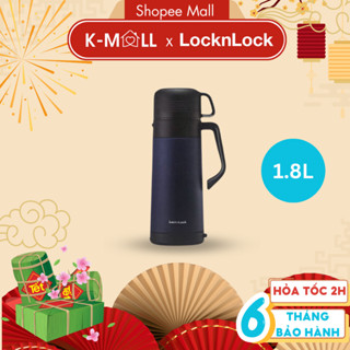 Bình giữ nhiệt LocknLock cỡ đại LHC1485 1,8L Màu Xanh Navy - có quai xách, nắp làm cốc nước - K-MALL
