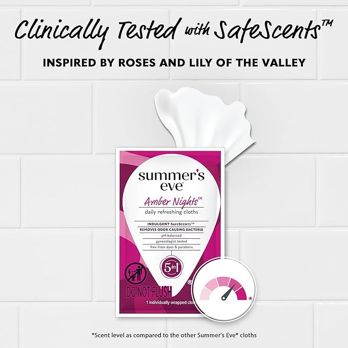 Khăn Ướt Vệ Sinh Cô Bé Hỗ Trợ Phụ Nữ Summer's Eve Amber Nights / Island Splash 16 gói