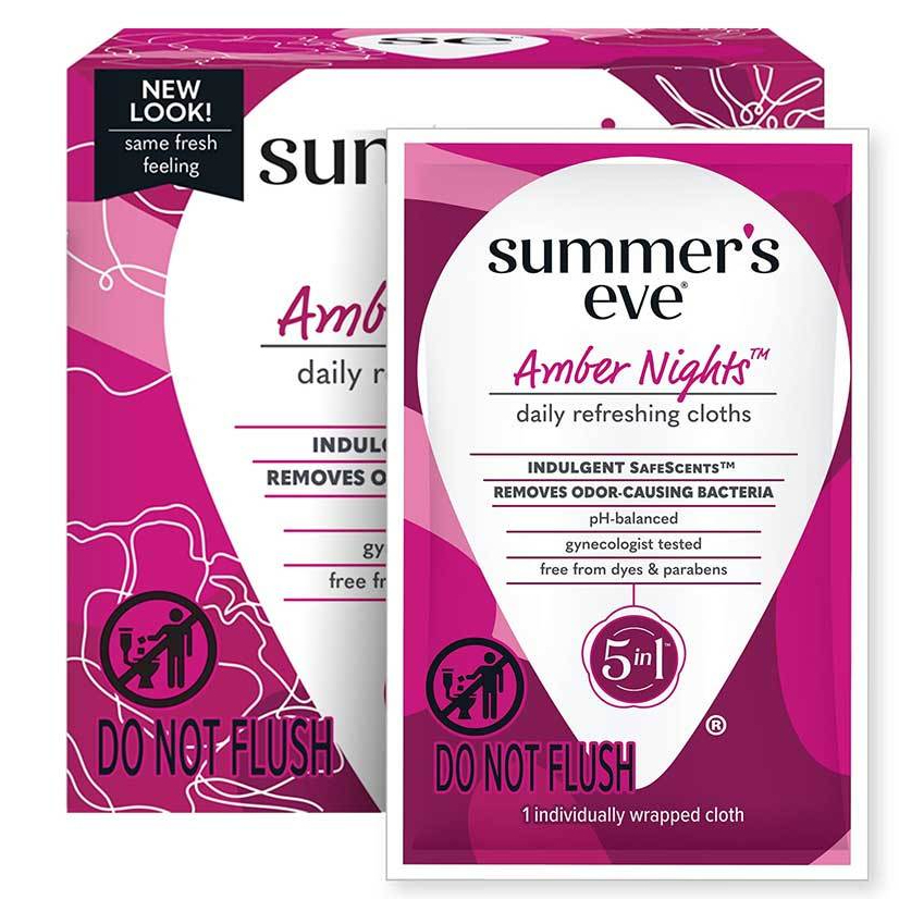 Khăn Ướt Vệ Sinh Cô Bé Hỗ Trợ Phụ Nữ Summer's Eve Amber Nights / Island Splash 16 gói