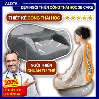 Đệm ngồi thiền công thái học 3B Care D2, nâng đỡ từ mông đến cột sống giảm đau vùng trĩ, đệm ngồi bệt dày chống xẹp lún