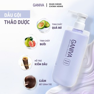Dầu gội Ganiva tím 500ml -  Tinh chất bơ + Tinh chất bưởi - Giảm gãy rụng - Sạch gàu từ gốc-Sản phẩm thiên nhiên