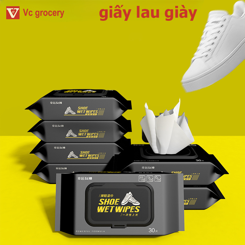 [Voucher & Dịch vụ] Khăn tẩm nước lau giày siêu tốc, siêu sạch, diệt khuẩn
