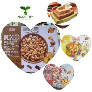  Hộp mix tổng hợp 13 vị lương khô ăn kiêng ít ngọt SBT 750gr  50-51 viên  
