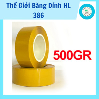   0.5KG CUỘN Băng dính đóng hàng băng keo siêu dính lõi nhựa màu Vàng Đục loại 0.5kg  cuộn 