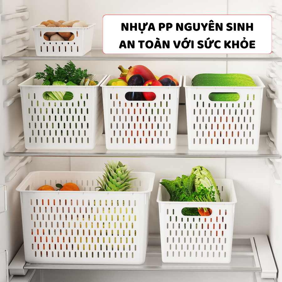 Khay Nhựa Đựng Đồ Đa Năng Hình Chữ Nhật, Rổ Nhựa Đựng Đồ Màu Trắng 4 Kích Thước Q032 | BigBuy360 - bigbuy360.vn