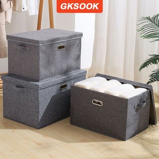  GKSOOK Hộp vải đựng quần áo có nắp không mùi,Có thể giặt được chắc chắn và bền Thùng Đựng Quần Áo Gấp Gọn Tiện Ích 