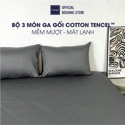 [Nhiều màu] Set 3 món ga gối lụa Cotton Tencel tự nhiên (Châu Âu) Changmi Bedding siêu mềm mượt và mát lạnh