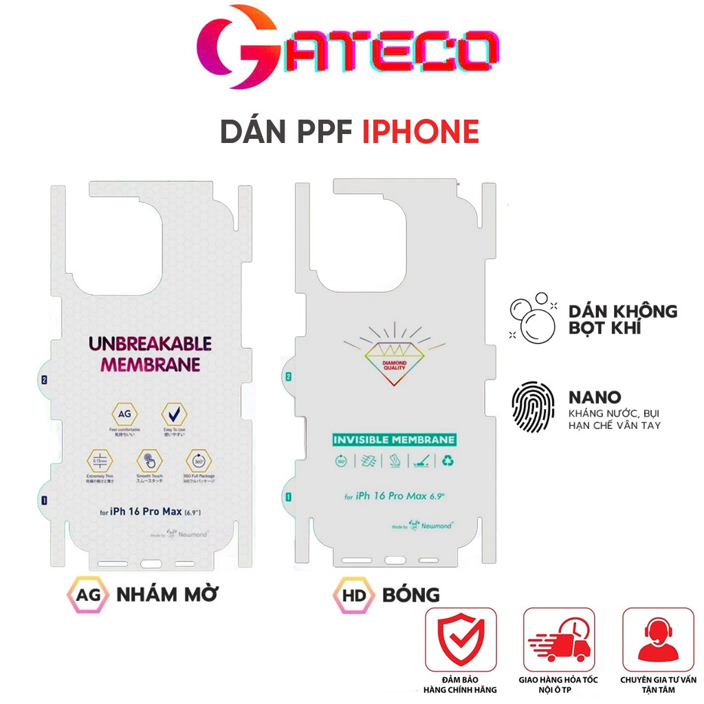  Miếng Dán PPF Mặt Lưng iPhone Trong Suốt Chống Vân Tay – Tự Dán Dễ Dàng – Chống Trầy Tự Phục Hồi 