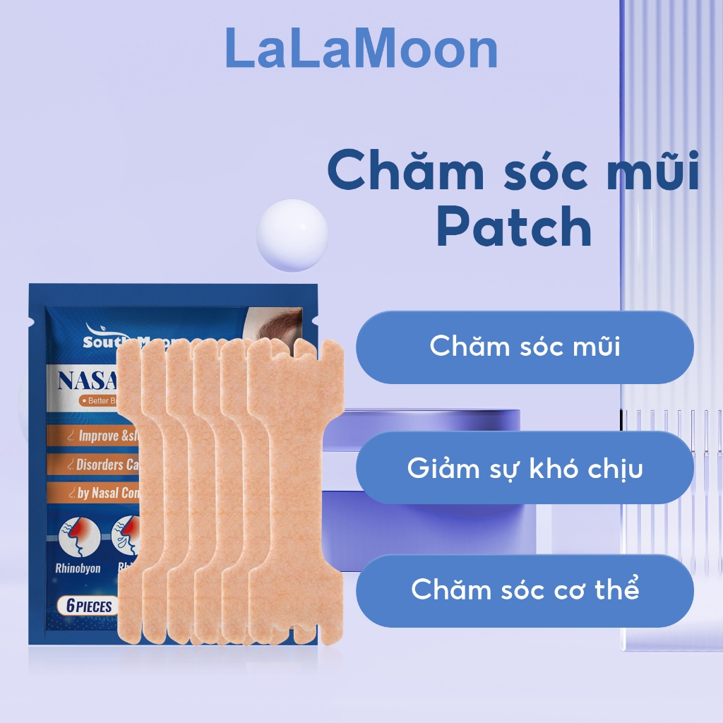 South Moon Miếng dán ngừng ngáy giảm nghẹt mũi khó thở ngừng ngáy thông thoáng khí chống khuẩn 6pcs