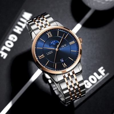 Đồng hồ nam chính hãng I&W Canrival 528G-T2 Kính chống xước,Chống nước ,BH 24 tháng,Máy cơ (Automatic),Dây kim loại