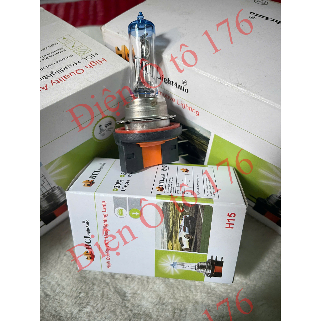 Bóng đèn pha ô tô H15 đầu xanh. Bóng đèn pha H15-HCL siêu sáng. Chỉ có điện 12v