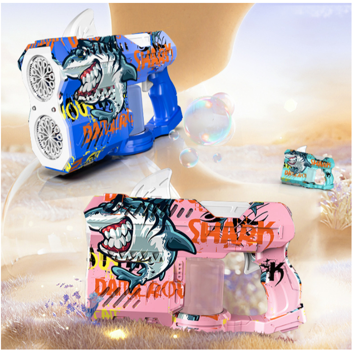 Súng Thổi Bong Bóng Tự Động 👑CỠ BỰ👑 Súng 5 Nòng Bắn/Phun Bong Bóng Tự Động Kèm Xà Phòng Có Đèn Có Nh