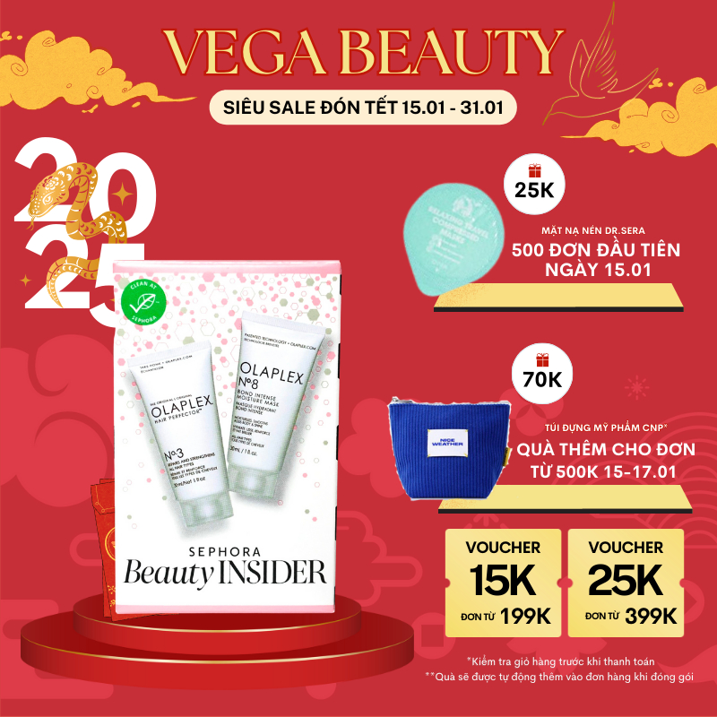 [T12/2024] Set OLAPLEX ủ tóc No3 và mặt nạ tóc No8 mini 30mlx2 giảm gãy rụng, phục hồi tóc hư tổn