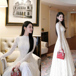  Đầm Váy Nữ Dáng Dài Chất Liệu Ren Cao Cấp  Thiết Kế Chiết Ly  Váy Ren Nữ Dáng Dài Q15 