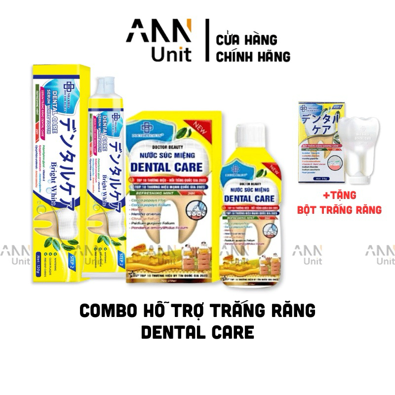 Combo Serum Trắng Răng Dental Care 120g + Nước Súc Miệng Dental Care Nhật Bản 250g Chính Hãng Cao Cấ