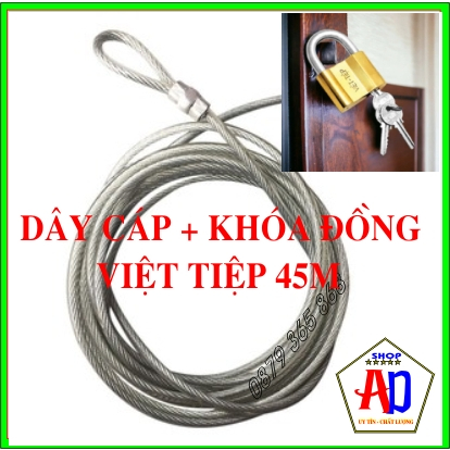 Dây cáp khoá xe máy bọc nhựa  PHI 10 LY,dây cáp bọc nhựa KÈM KHÓA,dây cáp bọc nhựa
