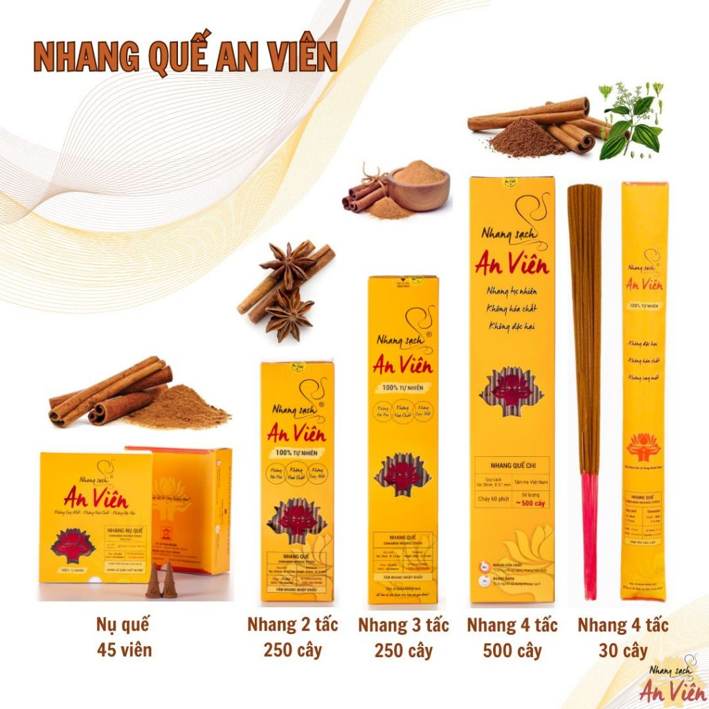 Nhang sạch An Viên - QUẾ (250 cây, 500 cây)