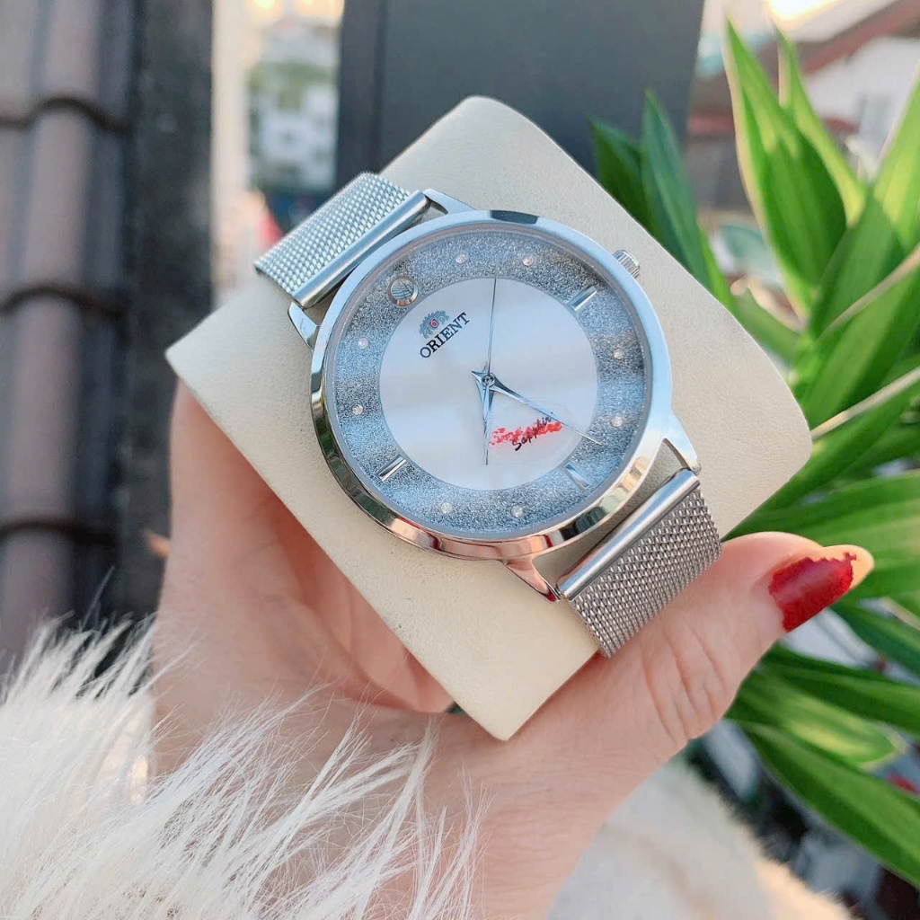 Đồng hồ đeo tay nam nữ dây lưới thời trang cao cấp 0rient nam size 38mm nữ size 30mm fullbox
