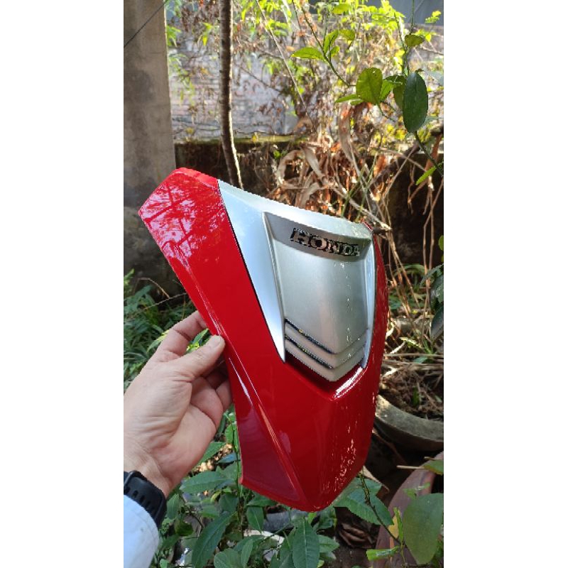 Mặt nạ 2 tầng đỏ bạc cho wave 100 ( nhựa honda chính hãng )