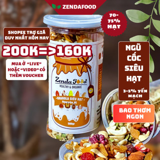  Ngũ cốc dinh dưỡng 5% yến mạch ZENDAFOOD granola siêu hạt 500gram 