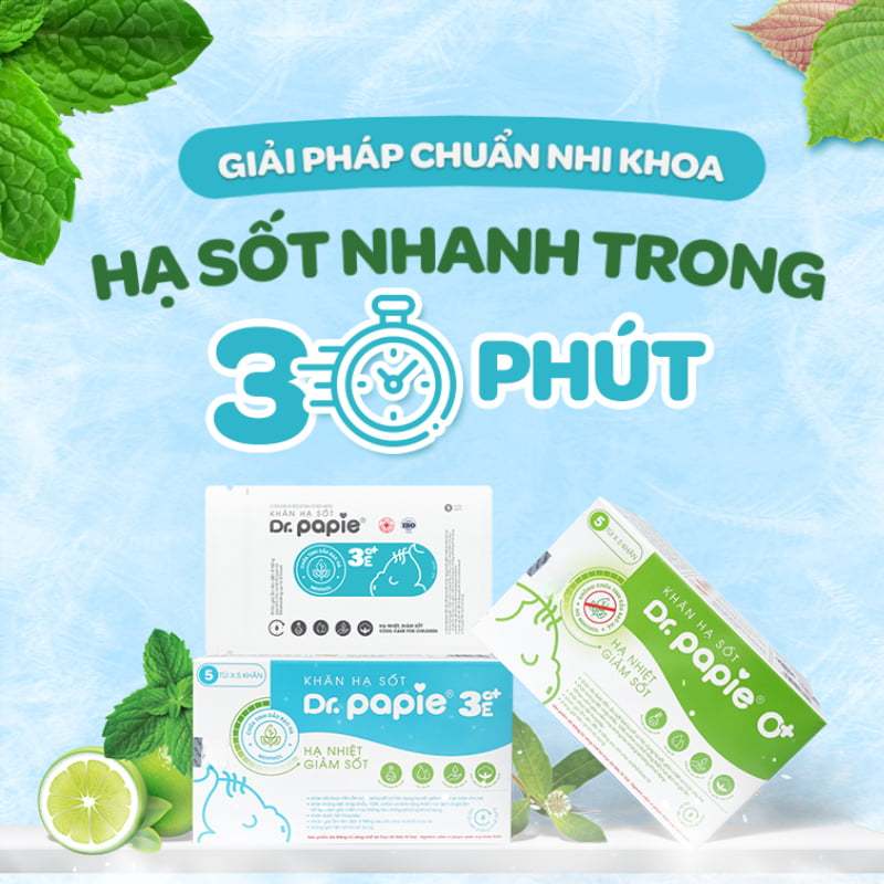 Khăn lau hạ sốt cho bé Dr.papie 3864