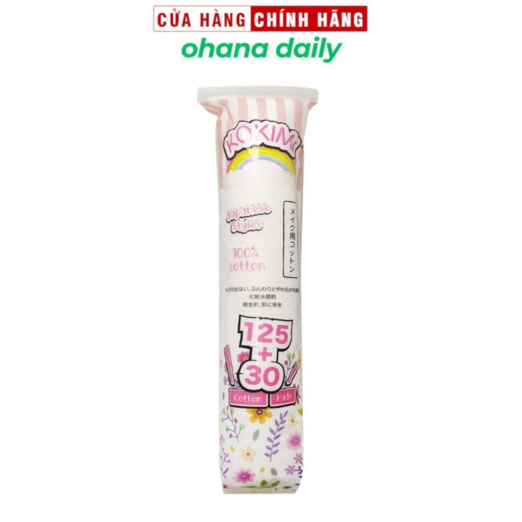 Bông Tẩy Trang Mihoo Kokimi Túi 155 Miếng - Bông Tròn - Ohanadaily
