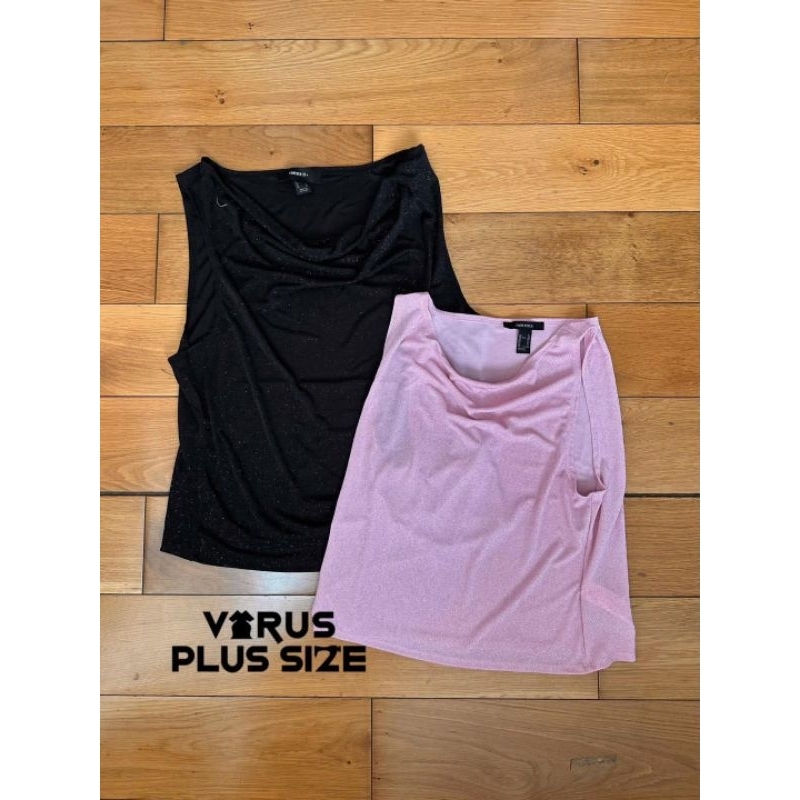 [virusplussize]Áo cộc tay f21 đính kim tuyết cổ đổ slay bigsize xuất xịn(5598)