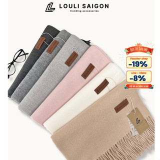 Khăn choàng cổ cashmere nam nữ LOULI SAIGON, khăn quàng cổ mùa đông cotton cao cấp thời trang Hàn Quốc K01
