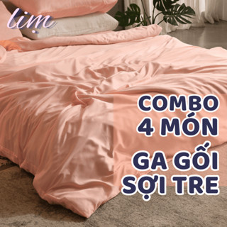 SỢI TRE Bộ 4 Món 100% Sợi Tre 60S P Home (Ga Gối Vỏ Chăn) - Mềm như Lụa, Thoáng như Cotton