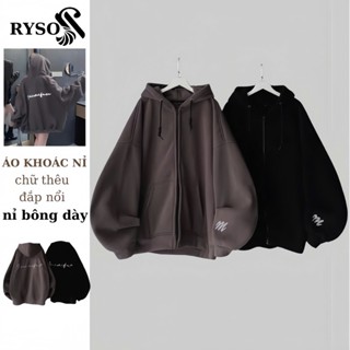 Áo Khoác Nỉ Khoá Kéo Zip In Logo Phản Quang Kiểu Dáng Form Rộng, Áo Hoddie In FEARI Chất Nỉ Bông Nón 2 Lớp RYSO FASHION