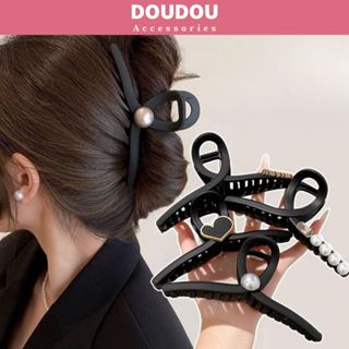Kẹp tóc càng cua Doudou Cặp tóc nữ Kẹp càng cua 13cm Kẹp tóc nhám đen Hàn Quốc thời trang ZJ057
