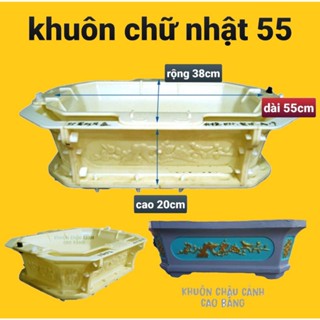  Khuôn đúc chậu cảnh chữ nhật 55  khuôn chậu ABS có lòng trong  