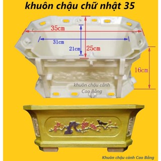 Khuôn đúc chậu cảnh chữ nhật 35  khuôn chậu ABS có lòng trong  