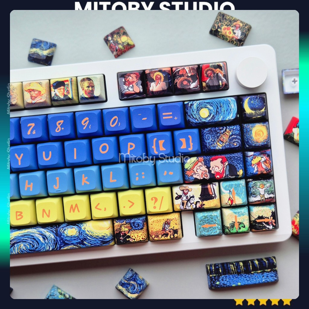Keycap Starry Sky Cherry XDA profile PBT Dyesub bàn phím cơ Mitoby Studio