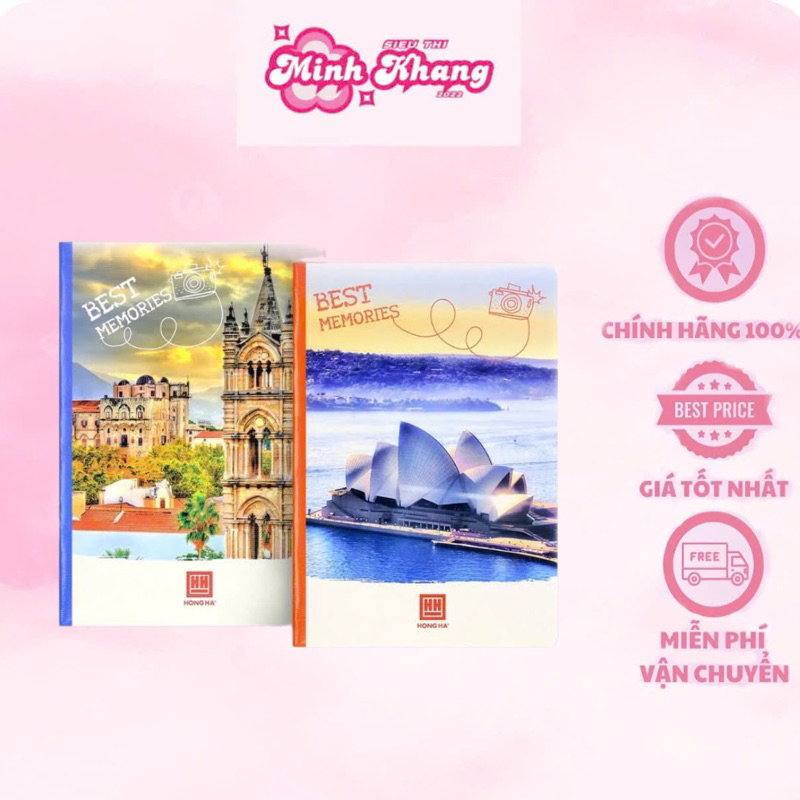 Vở kẻ ngang 120 trang Hồng Hà, tập kẻ ngang Hồng Hà bề mặt giấy trơn mịn, gáy bìa chắc chắn