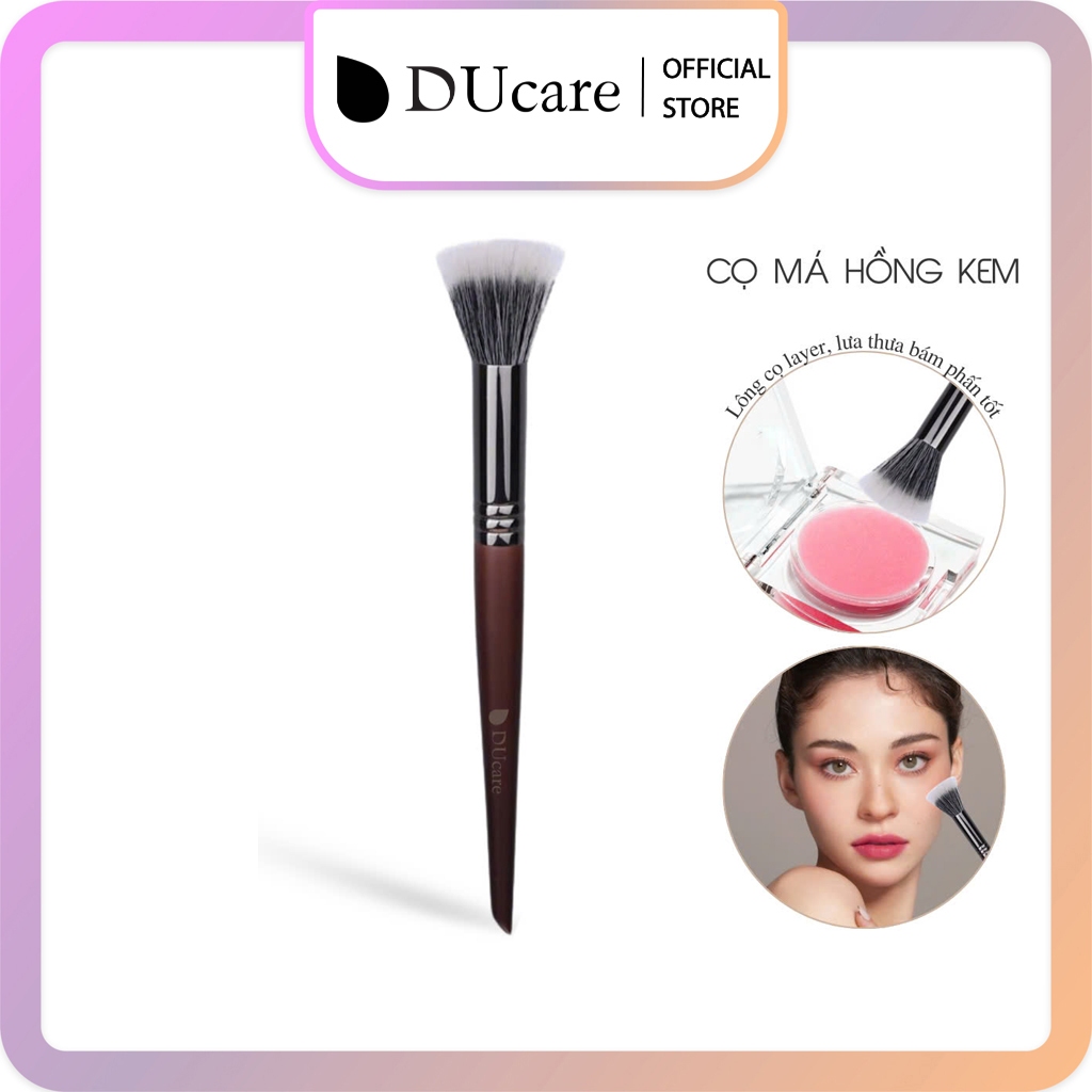 Cọ Má Hồng Kem Ducare Dạng Siêu Mỏng Lông Tự Nhiên Cao Cấp