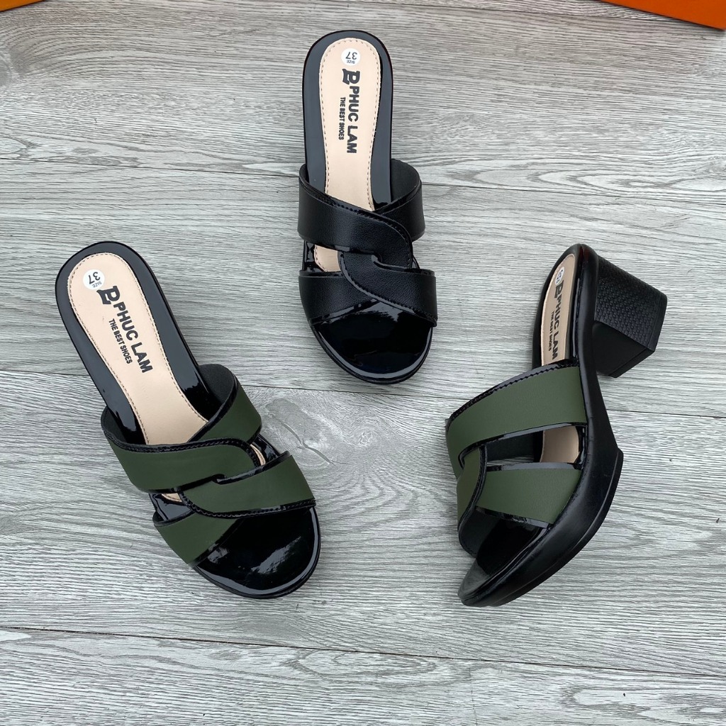 (Form nhỏ - đặt tăng size) Dép nữ trung niên da xoắn cho mẹ - Dép cho mẹ cho bà cao 5cm - Bao êm, nhẹ, dễ đi