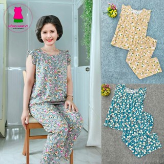 Đồ bộ trung niên dài cánh tiên tole lanh 2 da 47-75kg đẹp mát DCT-TN