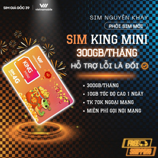 SIM TAM HOA Chính chủ Vietnamobile, KING MINI 300GB/tháng, Miễn phí nội mạng, tặng 70k ngoại mạng. 1 THÁNG MIỄN PHÍ