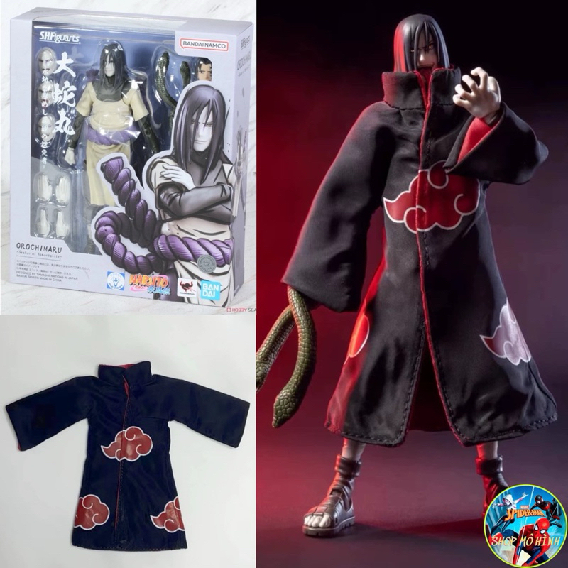 Áo Choàng Vải Akatsuki, Mũ Tre, Quần áo, Nón Vải cho SHF Orochimaru - Naruto tỉ lệ 1/12