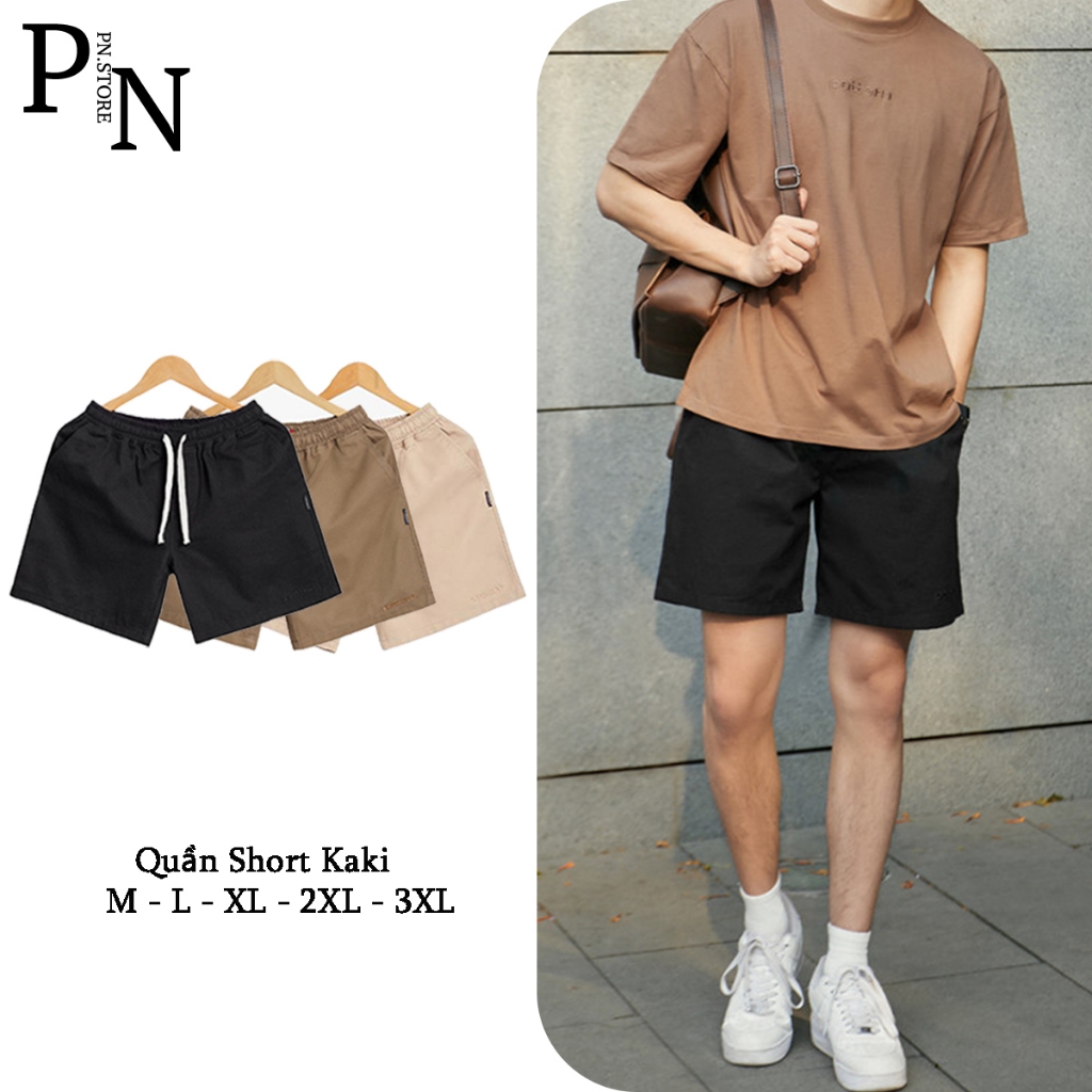 Quần Short Kaki Nam PN STORE, Vải Mềm Mịn Cao Cấp Form Đùi Cộc, Cạp Chun Trẻ Trung Năng Động - QS01