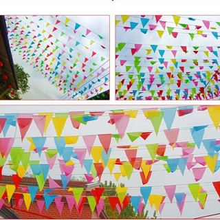  Combo 100m Dây cờ tam giác 100m lá cờ đủ màu sắc trang trí ngày Tết Lễ Hội sân vườn xóm làng sự kiện 