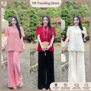 Set Bộ ÁO LAM CÁCH TÂN Set Bộ Pháp Phục Vải Lông Vũ Kèm Quần Lụa Phù Hợp Mặc Tết Đi Lễ Đi Chùa (Bigsize50-90kg)