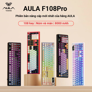 Bàn phím cơ AULA F108Pro - 3 mode kết nối - Có núm xoay và màn - Pin 8000 mAh - BH 12T