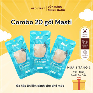  Combo 20 gói gà hấp ăn liền Masti dành cho chó mèo siêu tiện lợi 