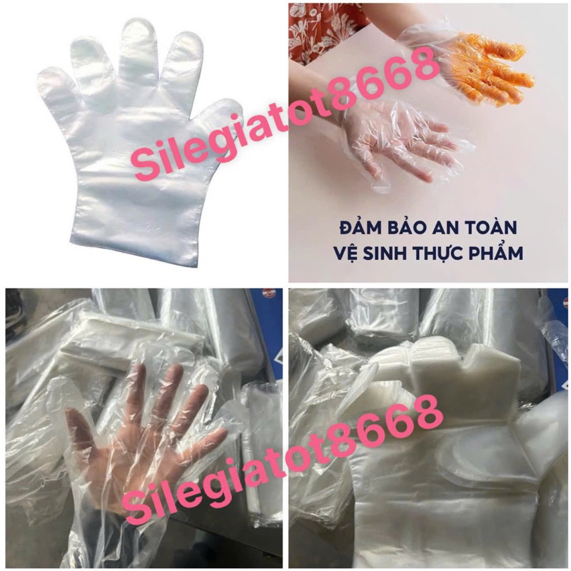 sỉ 1kg găng tay nilon,gang tay nylon dùng 1 lần