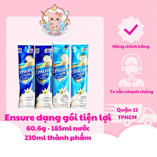 DẠNG GÓI Sữa bột Ensure Gold gói 60.6g pha 1 ly 230ml hương vani/ ít ngọt
