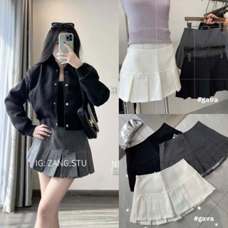 METWO. - Chân váy tennis dáng ngắn xoè trễ cạp thấp xếp ly to QC trơn basic có lót quần ulzzang tiểu thư Hàn Quốc #815